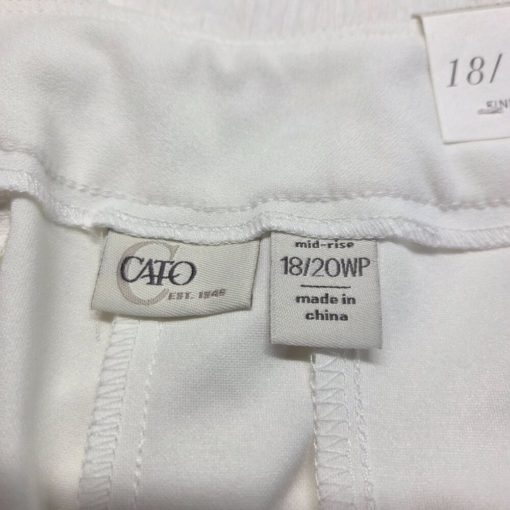 Cato 18/20 Women's Petite White Mid-Rise Slim Leg Casual Dress Pants - Picture 8 of 12